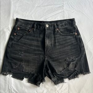 American Eagle Outfitters Black Ripped Jean Shorts